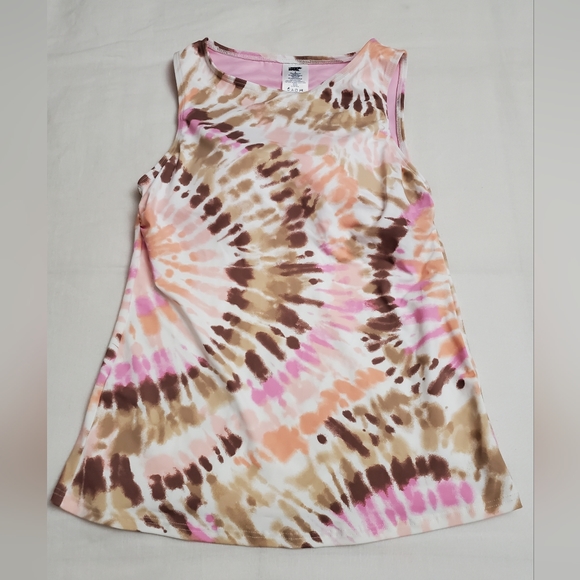 Lands End High Neck Tankini Swimsuit Top Tie Dye Pink Size 2 Built in Bra NWT - Picture 1 of 13